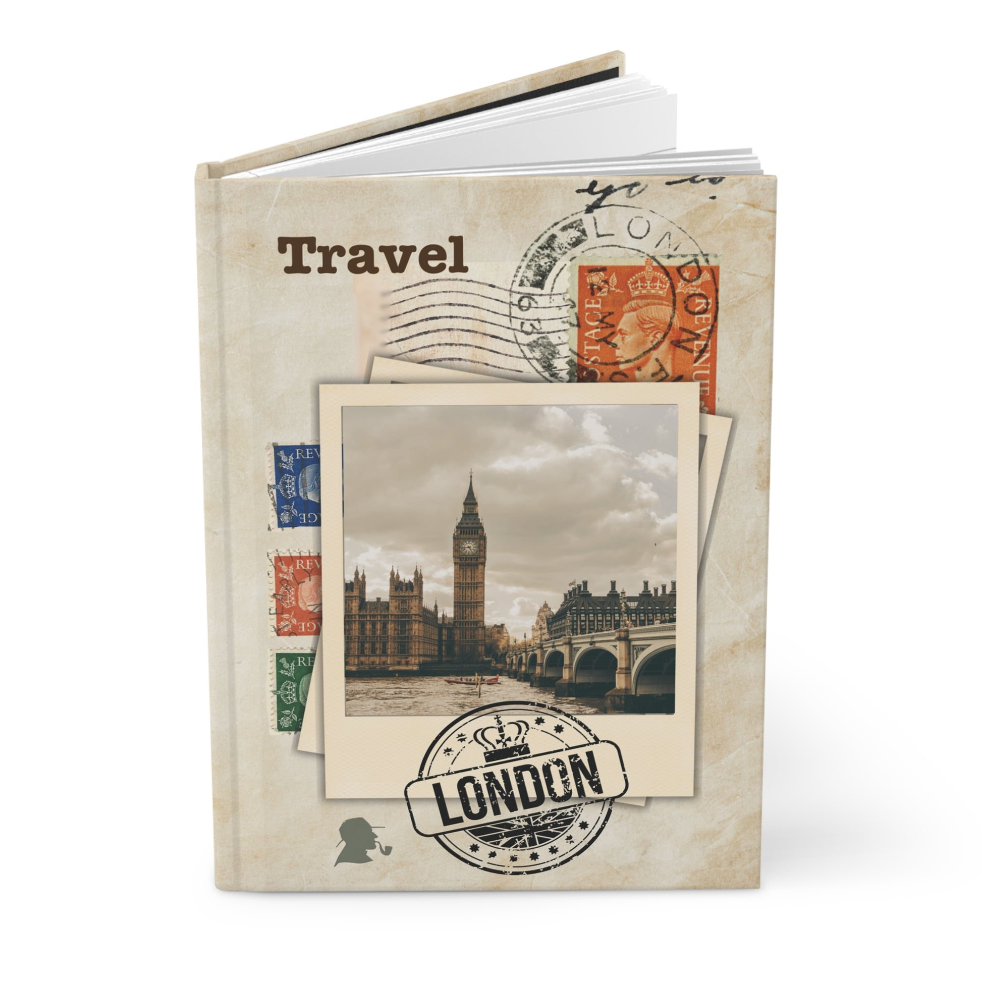 London Themed Hardcover Notebook for travel language or history notes 5.75’’x8’’ 150 ruled pages for lovers