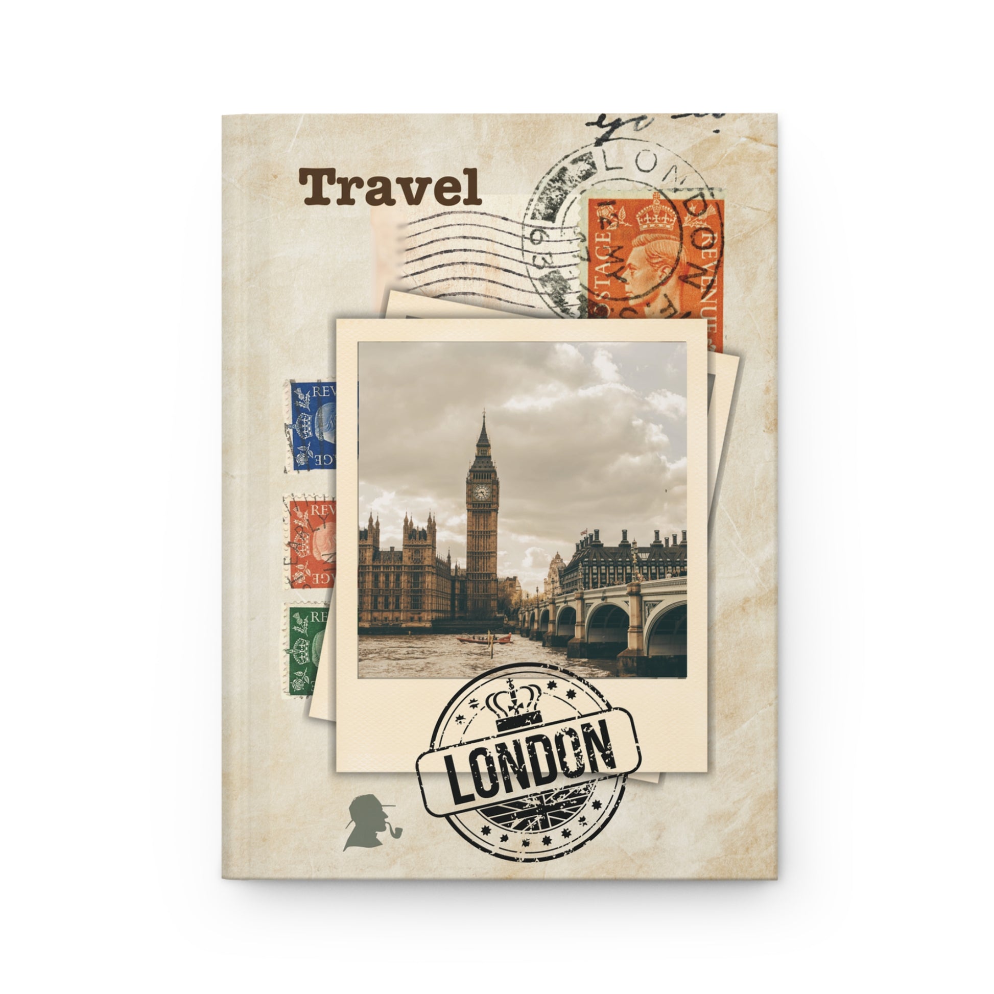 London Themed Hardcover Notebook for travel language or history notes 5.75’’x8’’ 150 ruled pages for lovers