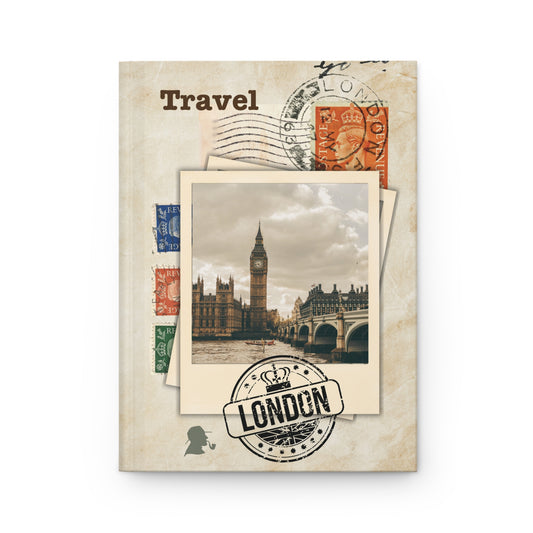 London Themed Hardcover Notebook for travel language or history notes 5.75’’x8’’ 150 ruled pages for lovers