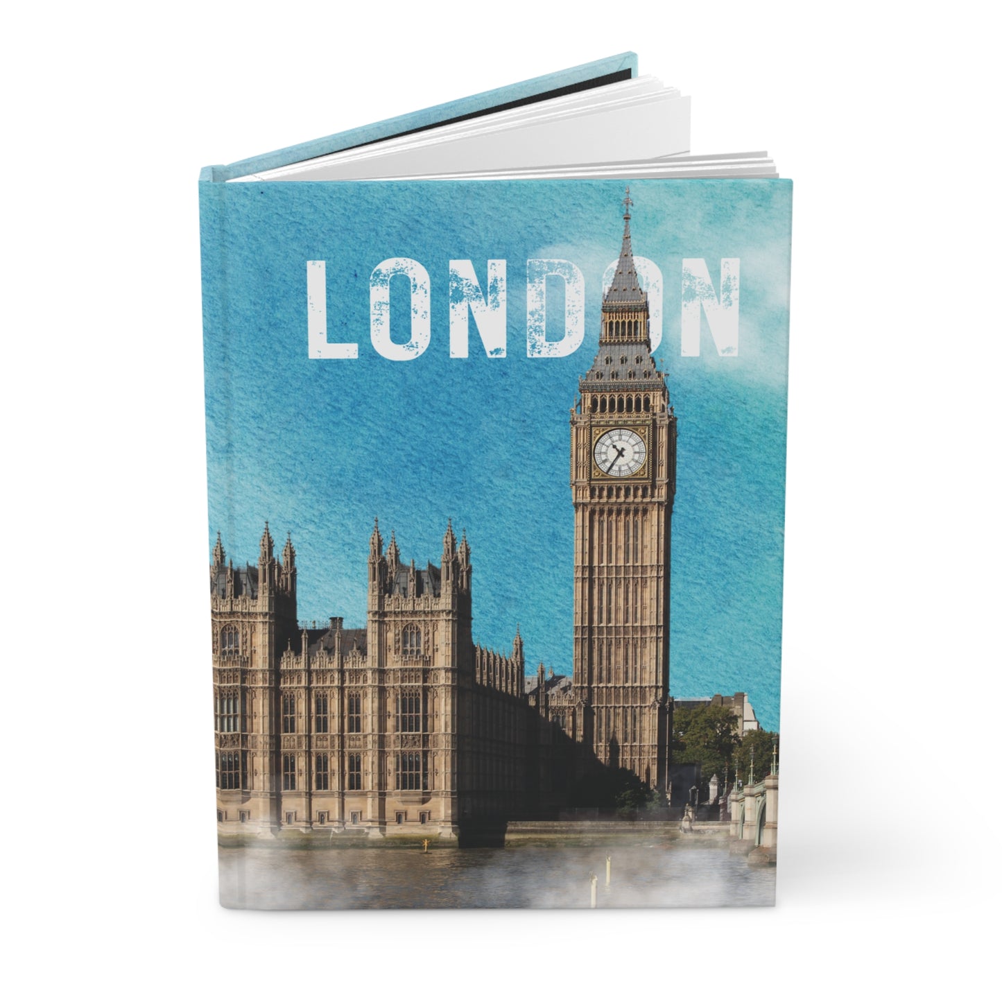 London Themed Hardcover Notebook for travel language or history notes 5.75’’x8’’ 150 ruled pages for lovers