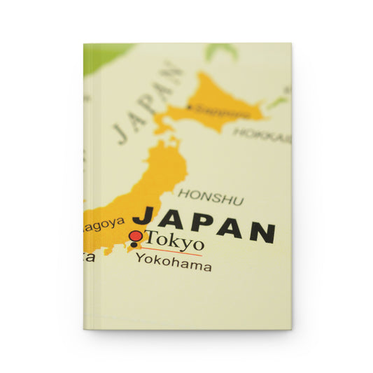 Japan Hardcover Notebook with Japanese Map 5.75’’x8’’ 150 ruled pages for lovers of all things Japanese!