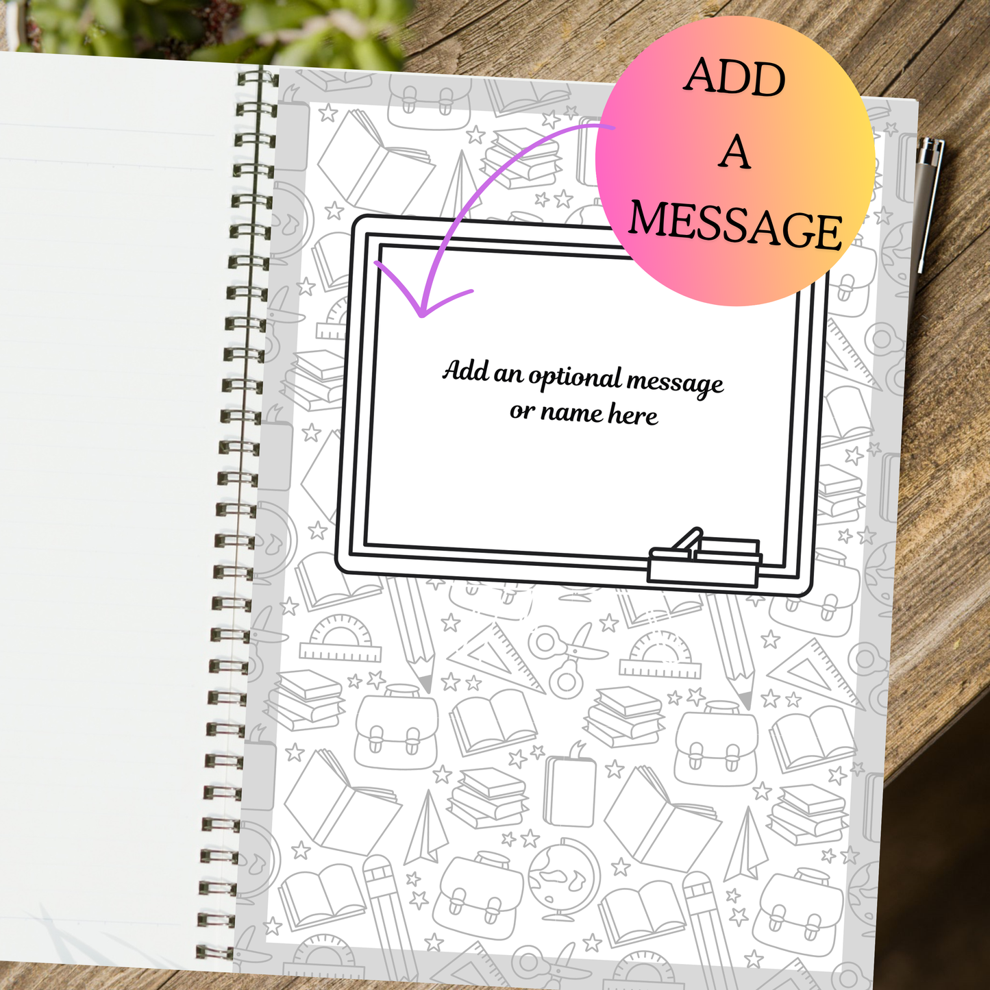 Personalised Teacher Gift Notebook, soft back, lined