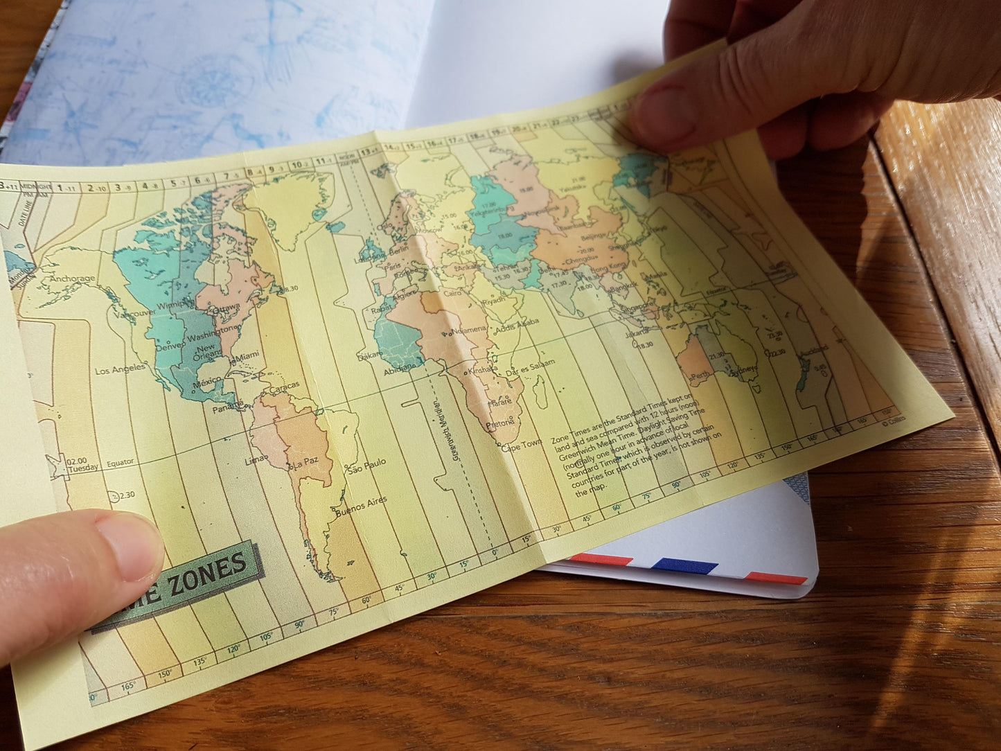 Travel Map Junk Journal with Time Zone pull out insert