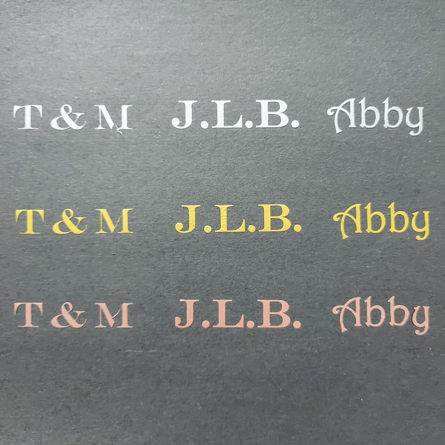 Long personalisation add-on to Bespoke Bindery Leather Journals - Metallic Gold 1 - 10 letters - Add-on