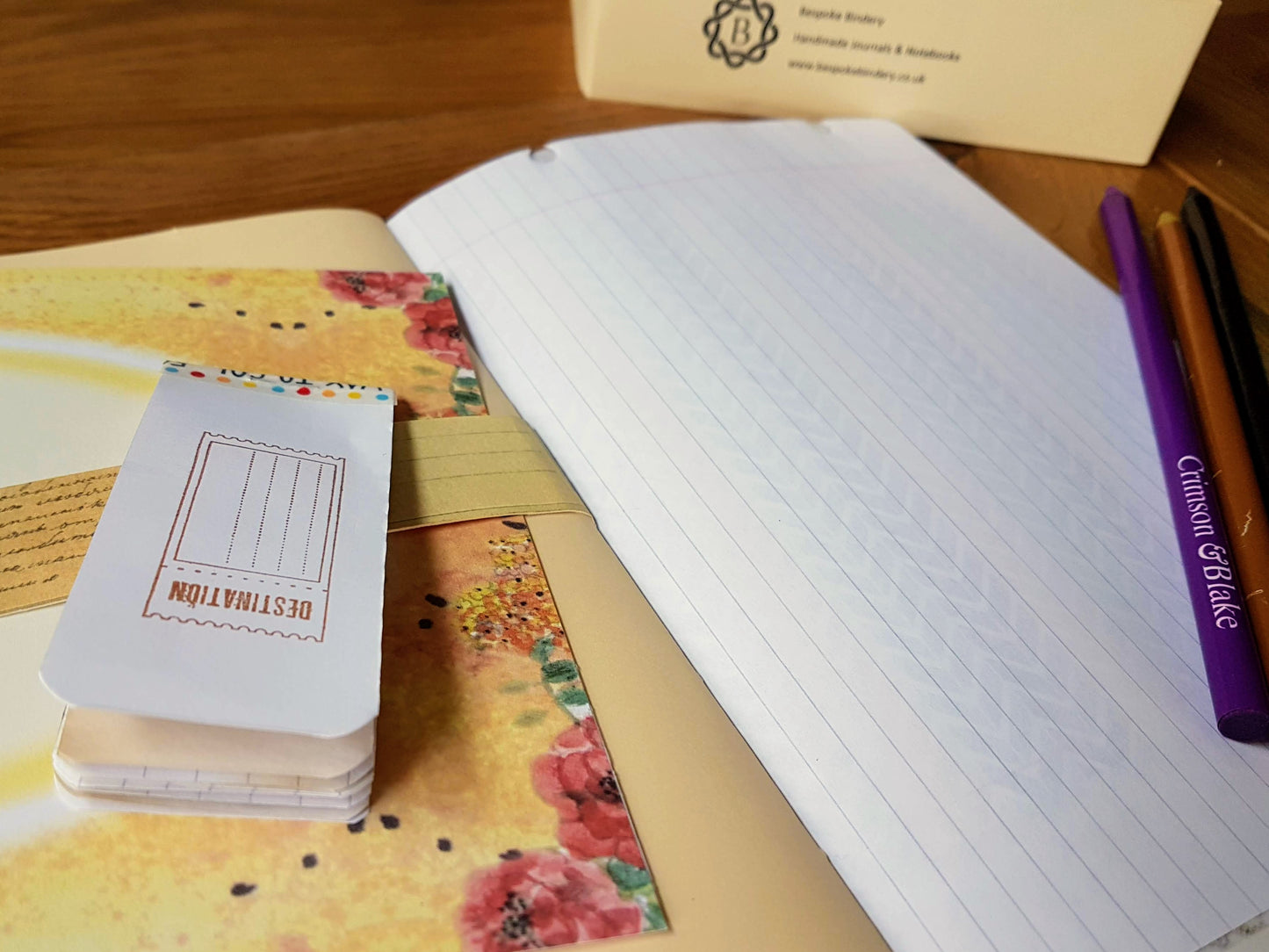 Junk Journal notebook with variety of papers and mini notebook in a belly band