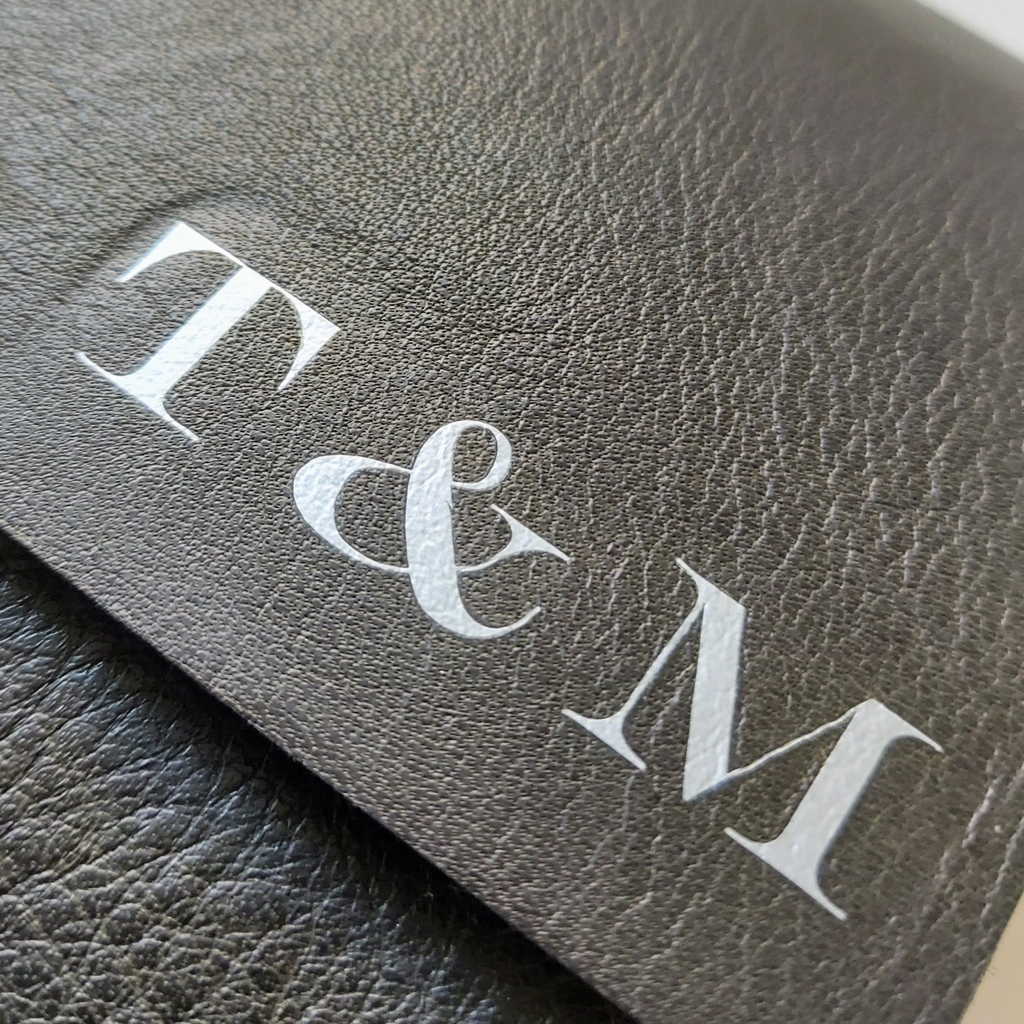 Long personalisation add-on to Bespoke Bindery Leather Journals - Metallic Silver 1 - 10 letters - Add-on