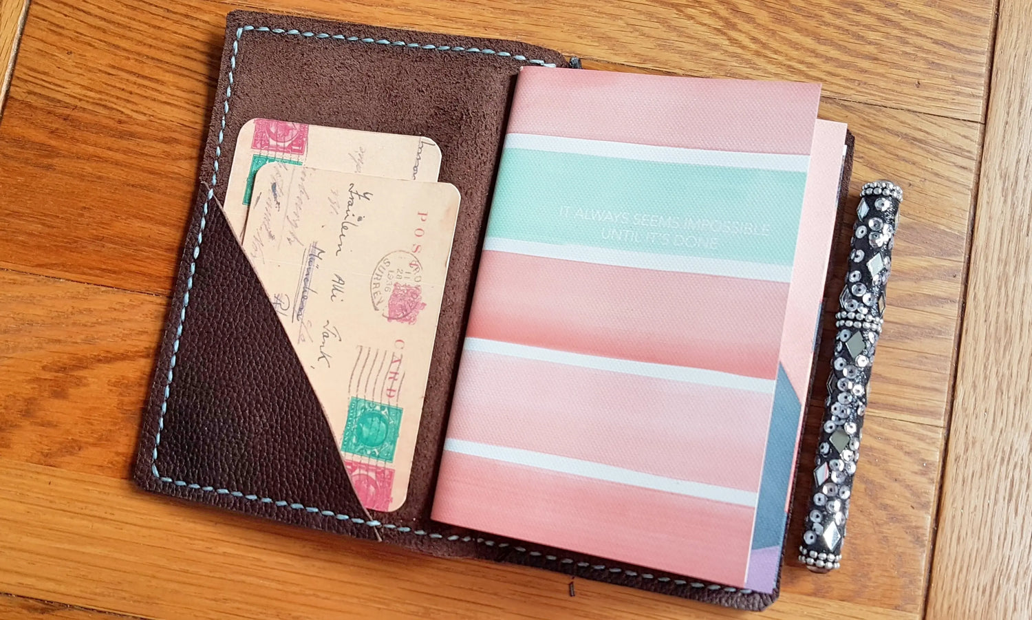 Field Note leather cover with card cover notebook inserts