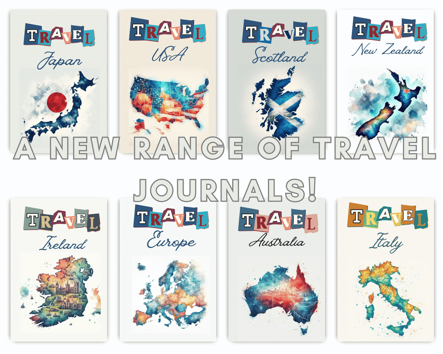 Printed Travel Journals and Notebooks