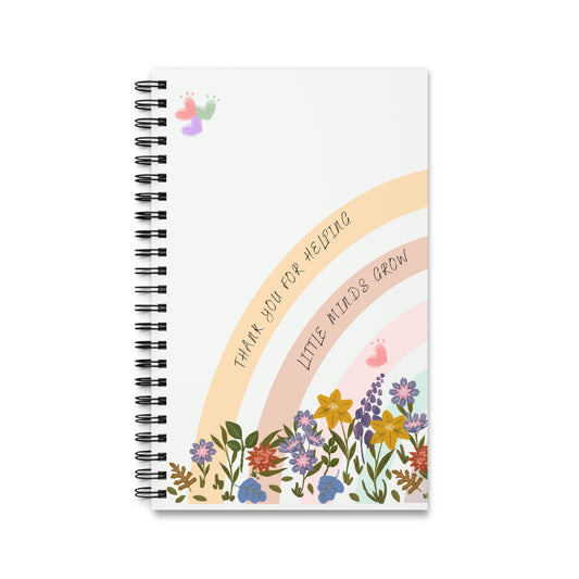 Teacher Gift Notebook Spiral bound, blank, lined or dot grid