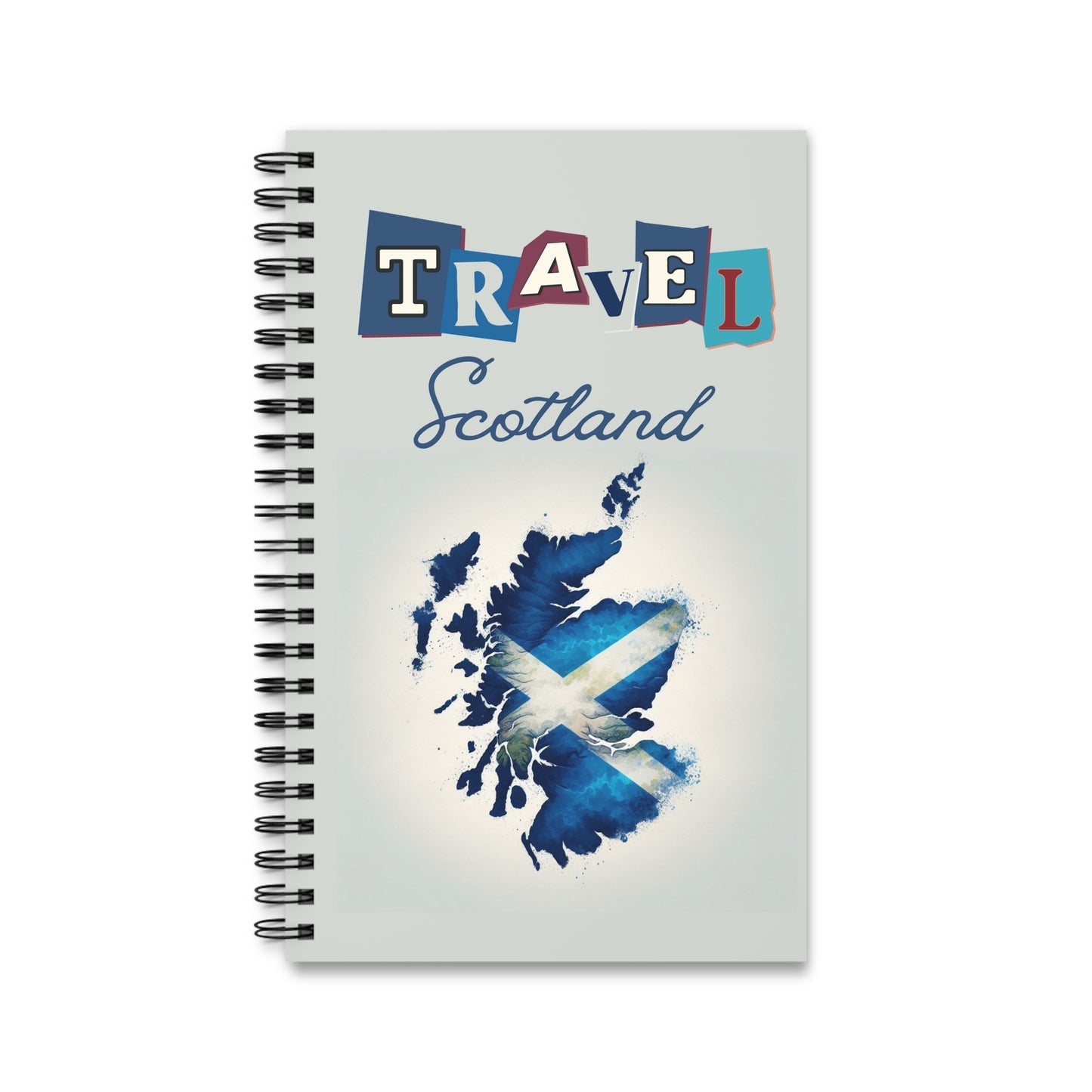 Travel Scotland with this Spiral bound travel notebook, travel scrapbook,  Choose your page style