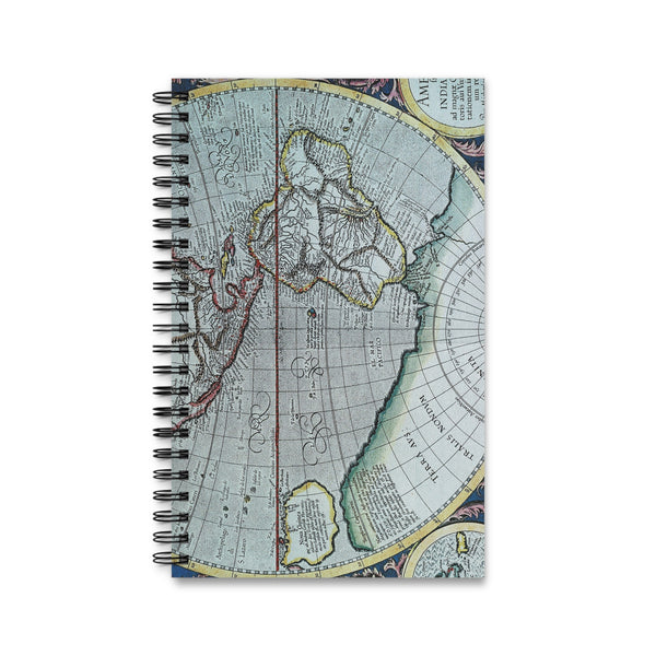Antique Map Spiral bound notebook, blank, lined or dot grid travel journal