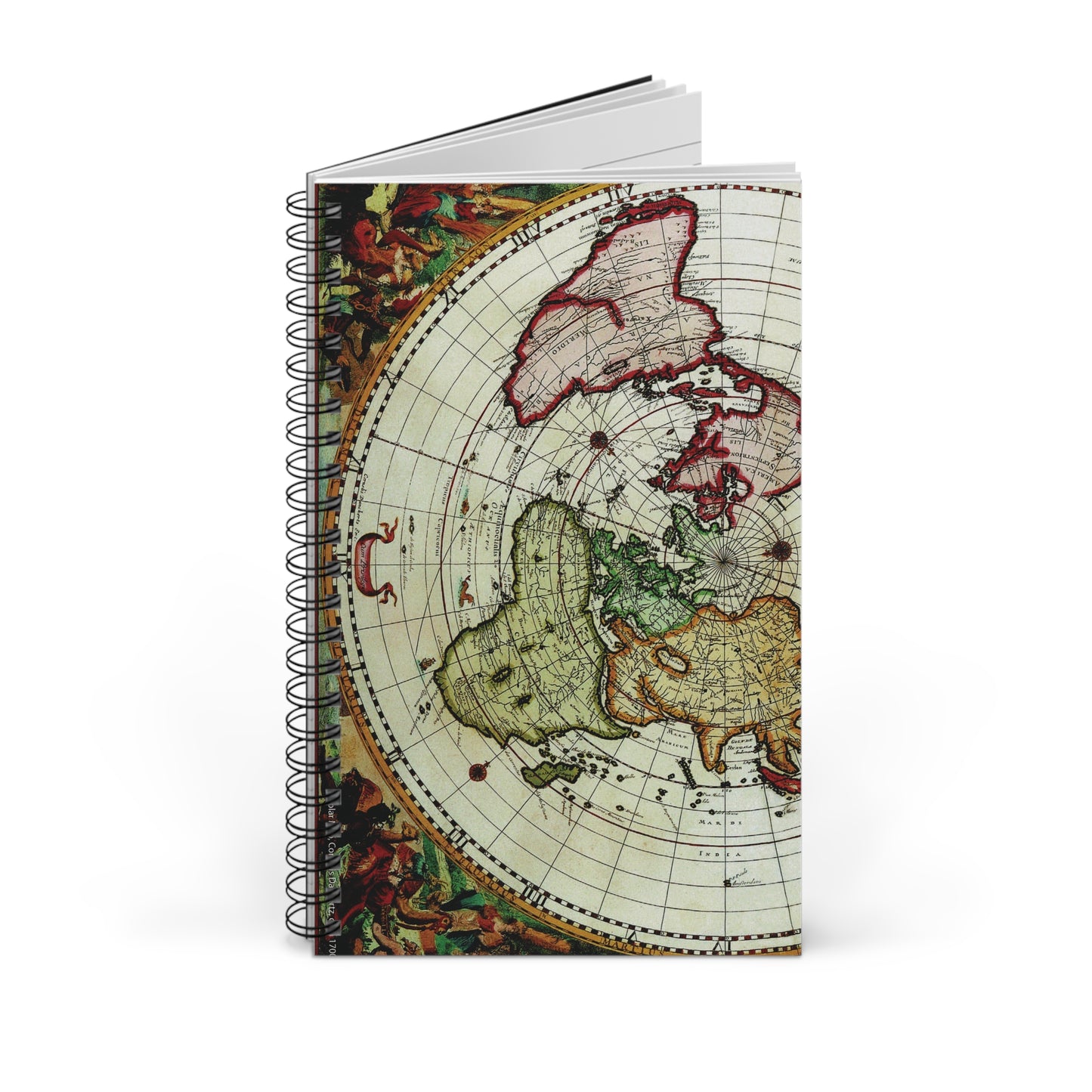 Vintage Map Spiral bound notebook, blank, lined or dot grid travel journal