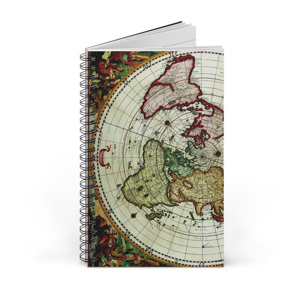 Vintage Map Spiral bound notebook, blank, lined or dot grid travel journal