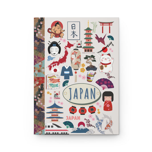 Japan Hardcover Notebook 5.5’’ x 8’’ 150 ruled pages for lovers of all things Japanese! - Journal - Paper products