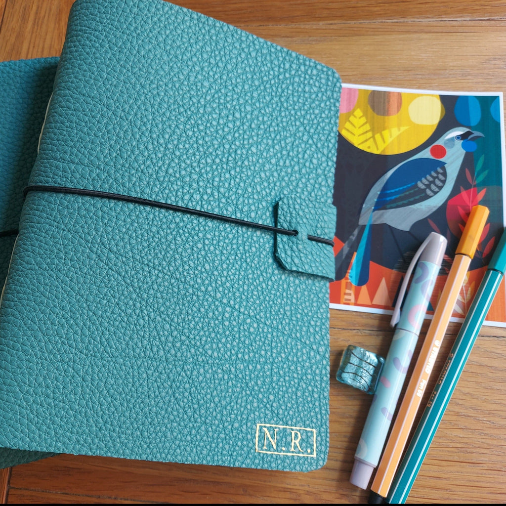 Personalised leather moleskine travel journal A5 size with keepsake po –  Bespoke Bindery