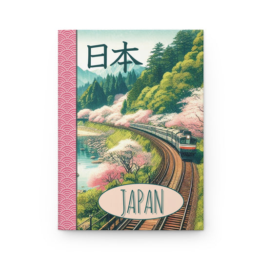 Japan Hardcover Notebook with traditional Japanese vintage landscape 5.5’’ x 8’’ 150 ruled pages for lovers