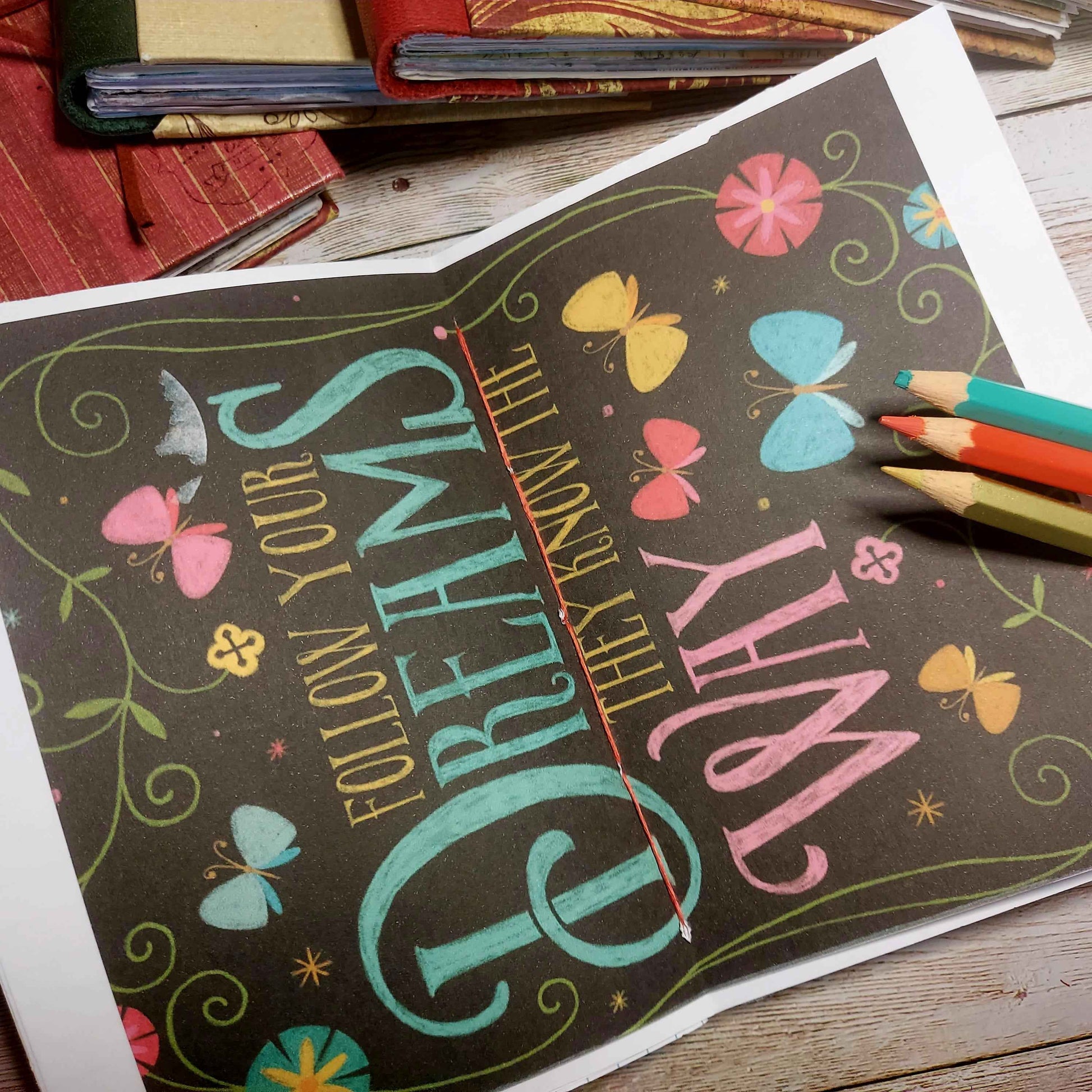 Mixed Paper Junk Journal Notebook -  A6 Hardback (Copy)