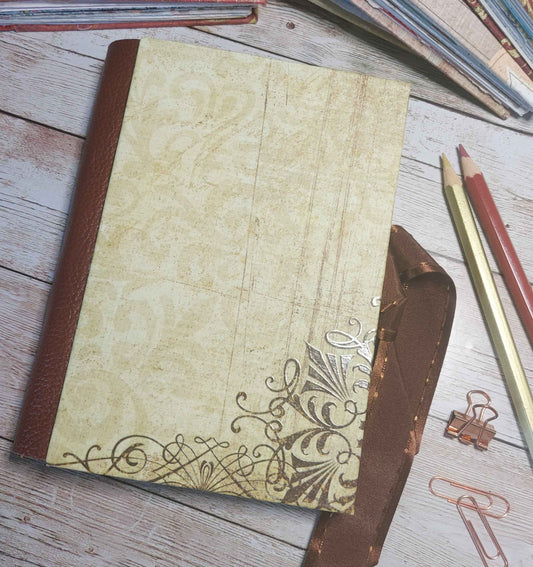 Junk Journal Notebook -  A6 with Leather Spine (Copy)