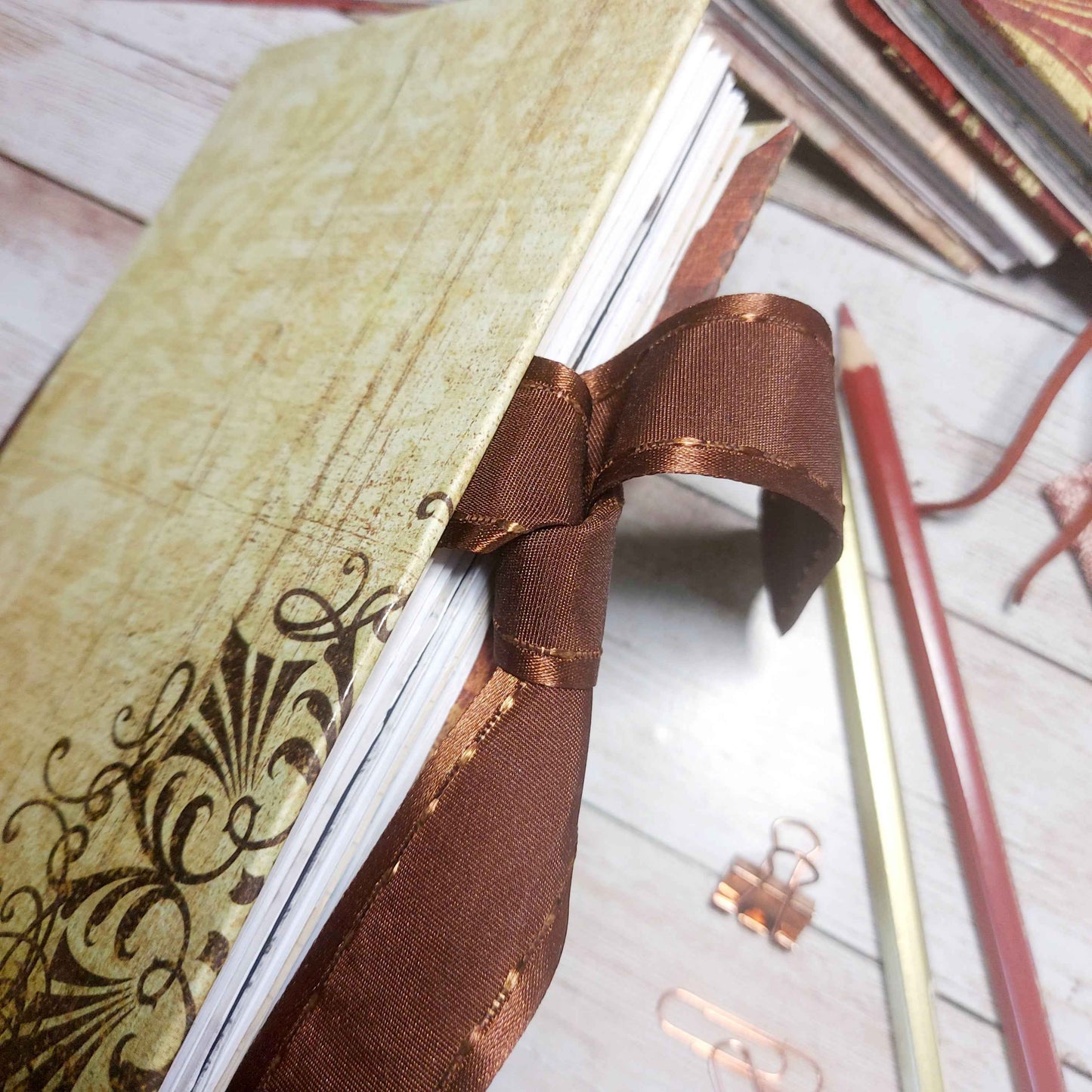 Junk Journal Notebook -  A6 with Leather Spine (Copy)