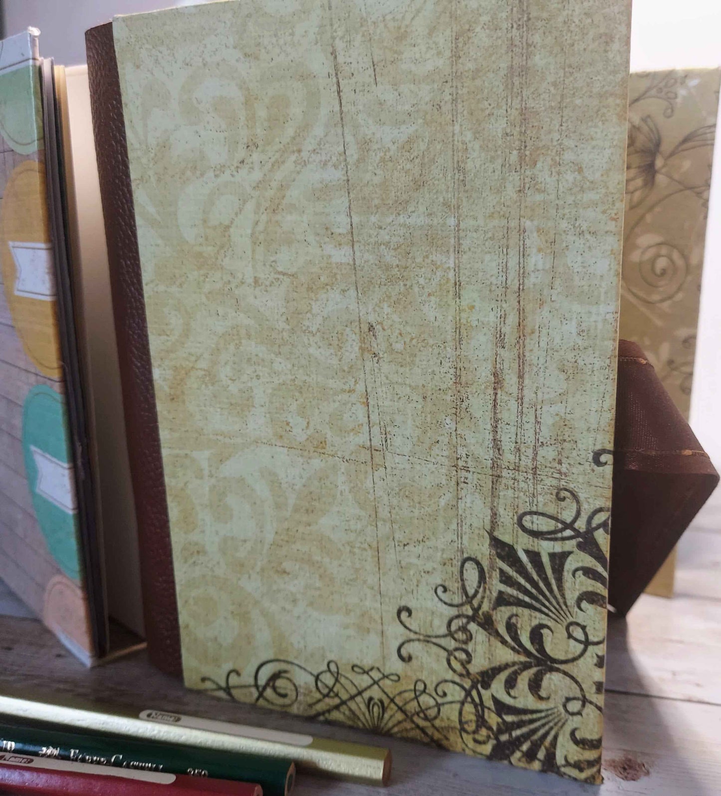 Junk Journal Notebook -  A6 with Leather Spine (Copy)