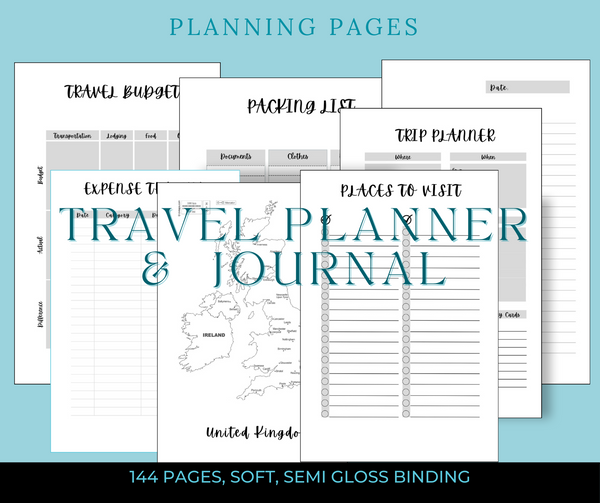 Europe Travel Journal, Remember your European trip with combined travel planner and journal.