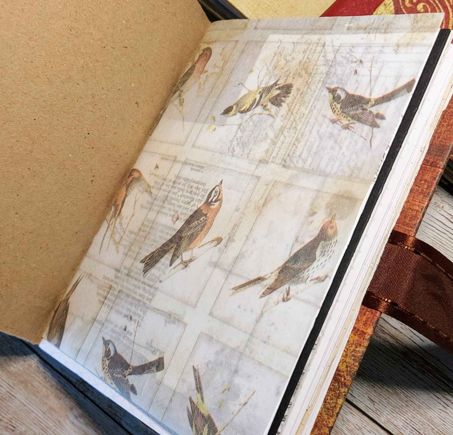 Junk Journal Notebook -  A6 with Leather Spine (Copy)