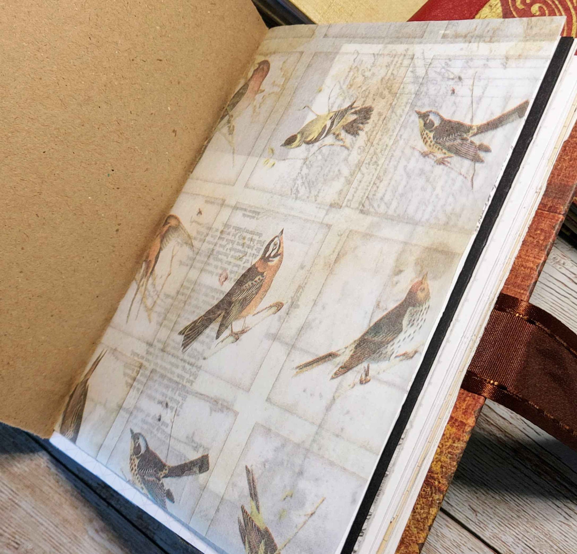 Junk Journal Notebook -  A6 with Leather Spine (Copy)