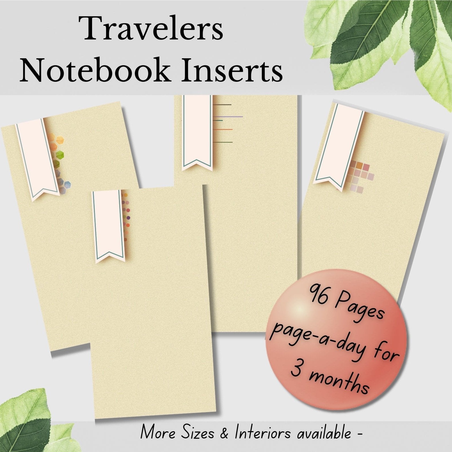 4 designs of Travelers NOtebook insert refills