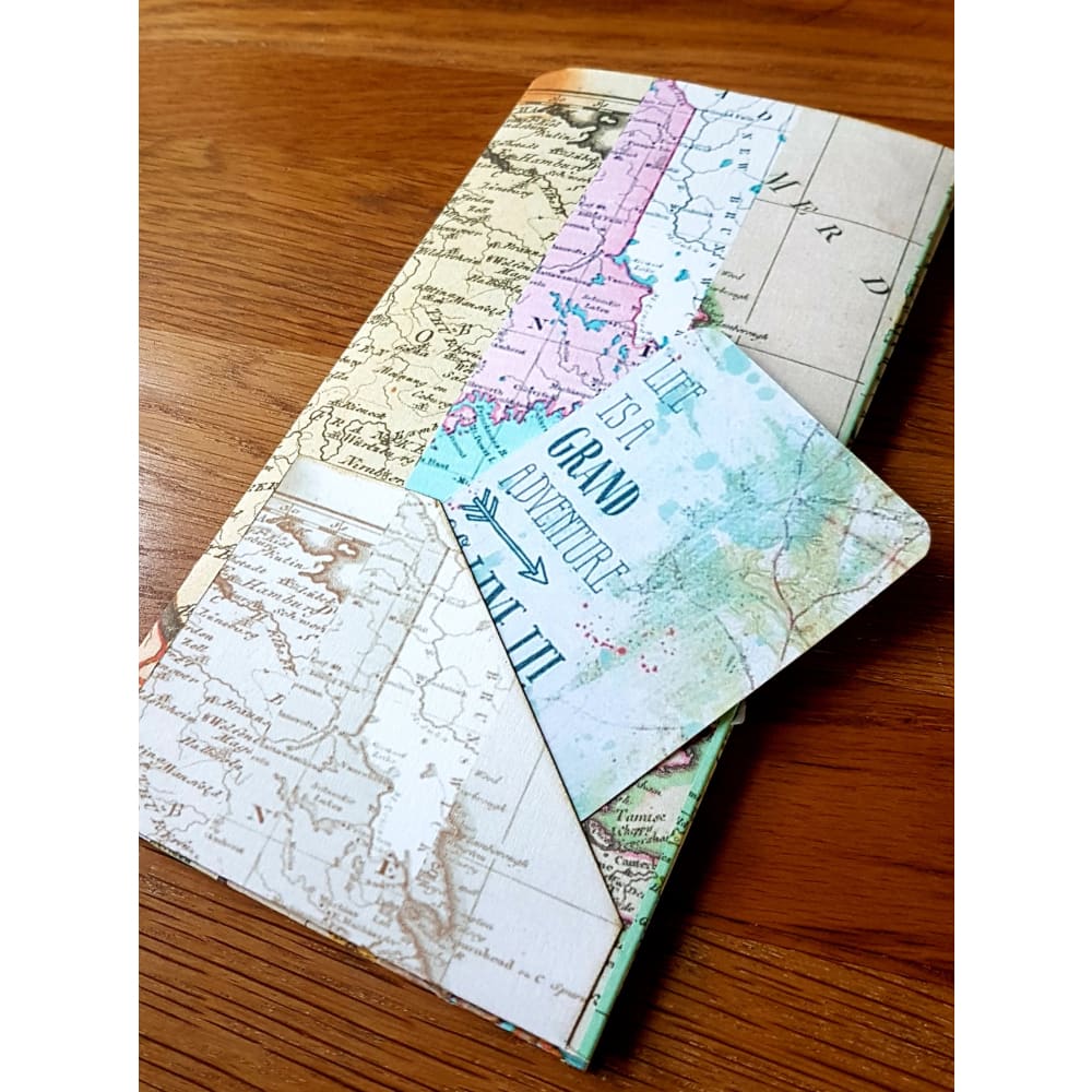 Midori Traveler Notebook TN dashboard folder insert in a Map Stripe print