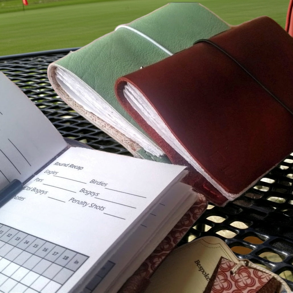Personalised Leather Golf Notebook Gift, Leather Golf Journal
