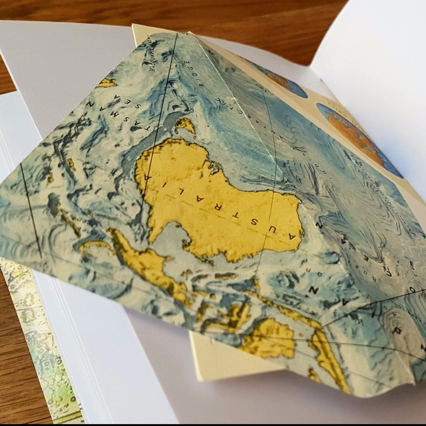 envelope pockets made from vintage map