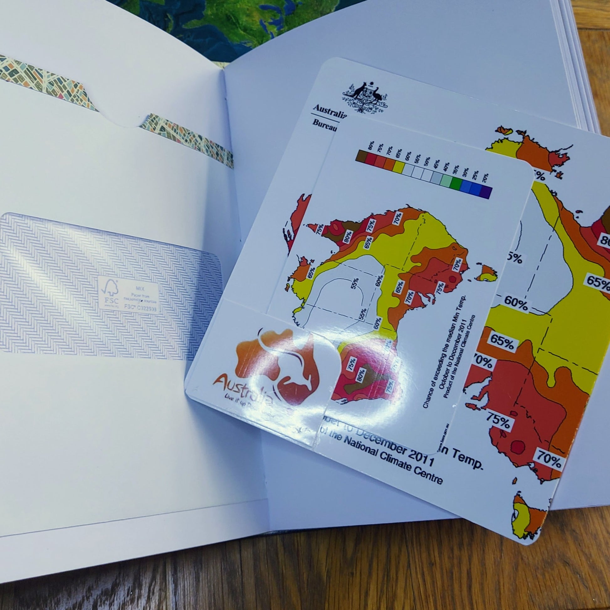 Australia temperature map to insert into window envelope