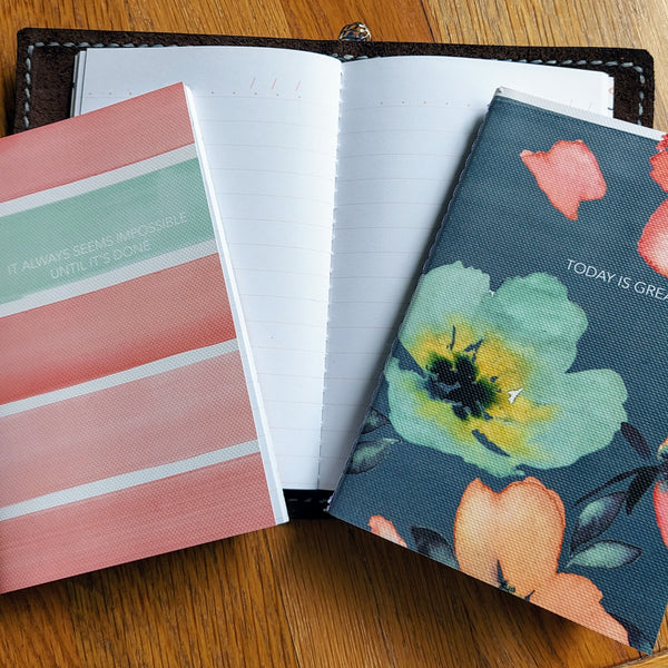 3 lined notebooks included in the purchase of the Field Note sized TN cover