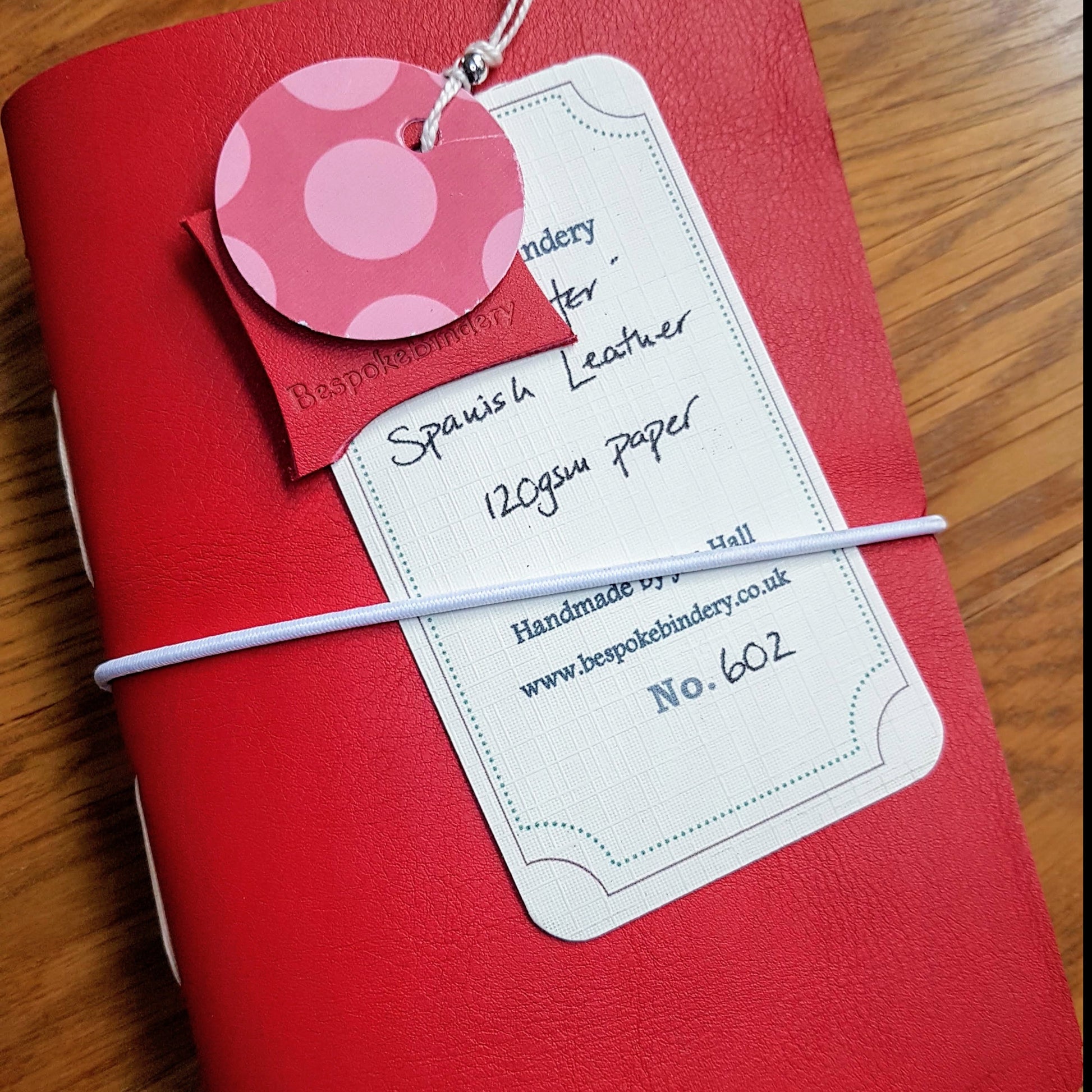 Signal Red Leather golf log journal with elastic fastener