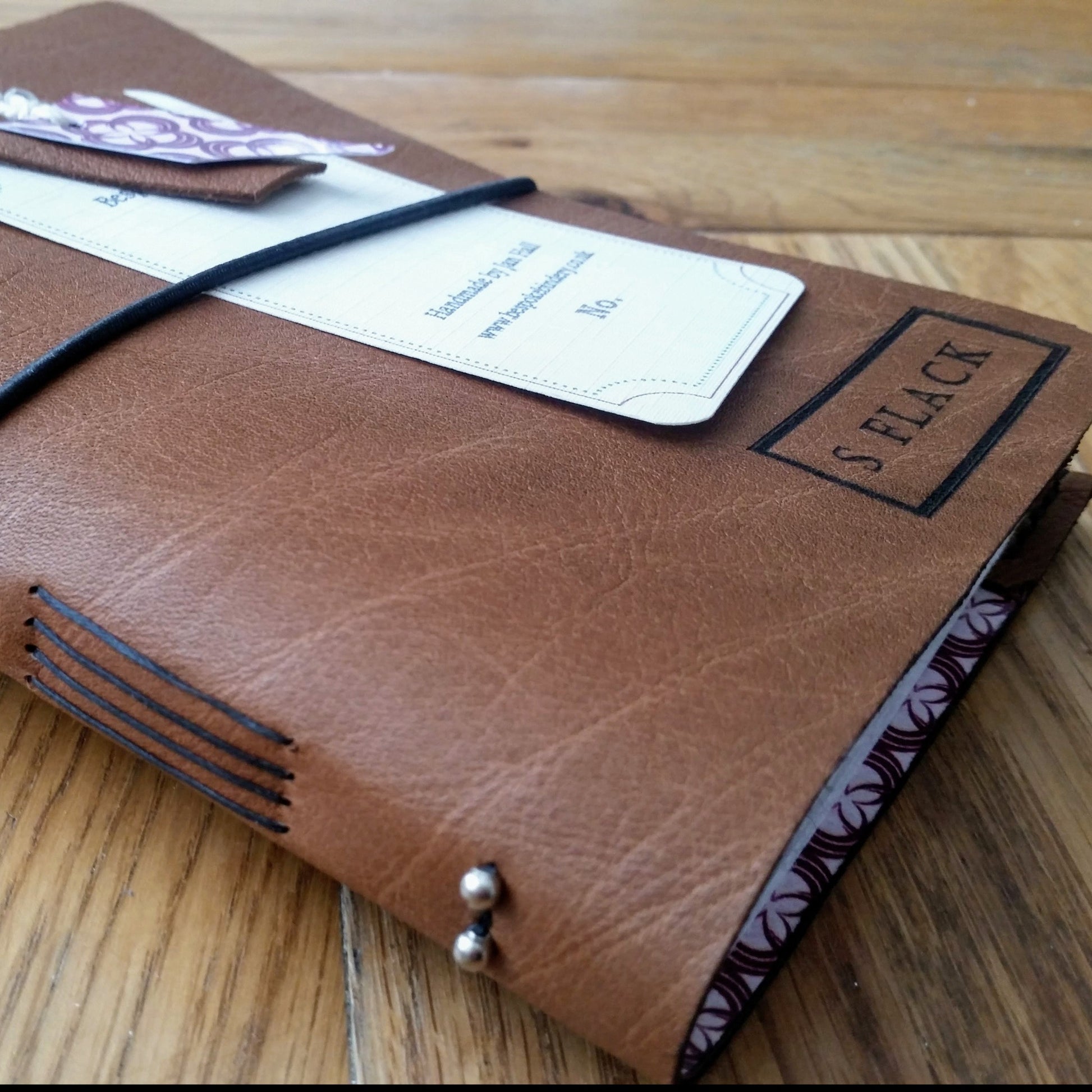 Men's golf score card log in brown with personalised cover