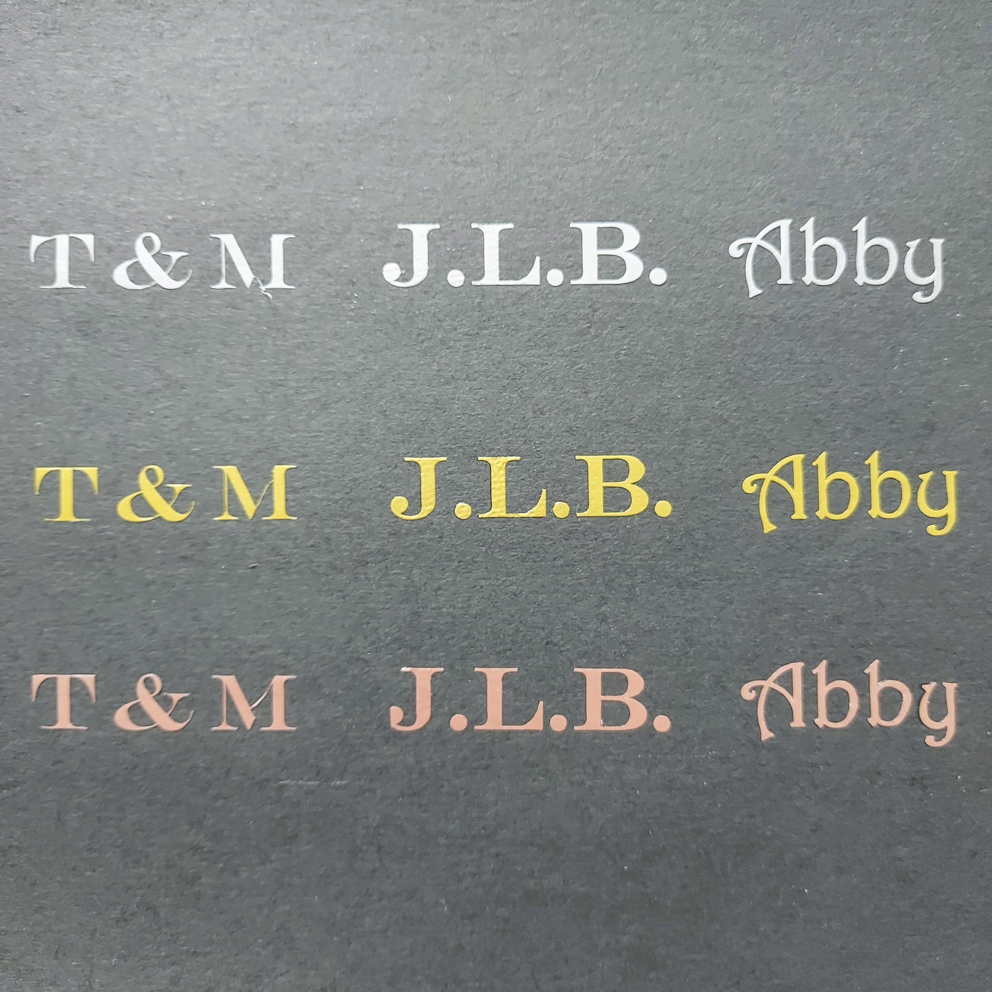 Long personalisation add-on to Bespoke Bindery Leather Journals - Metallic Gold 1 - 10 letters - Add-on