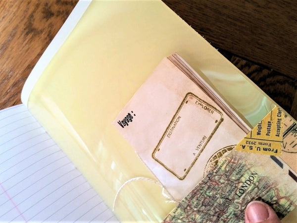 Free mini notebooks and journaling cards inside Bespoke Bindery's junk journals