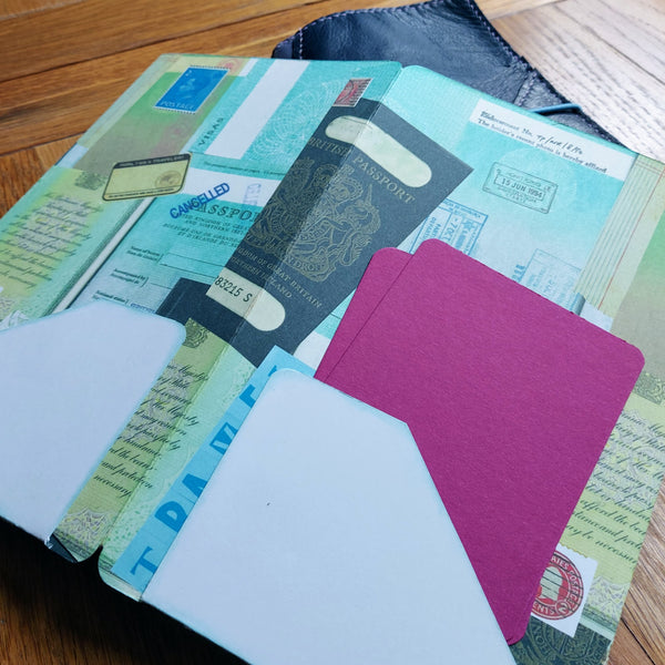 Vintage British Passport Design Midori Travelers Notebook TN Folder Dashboard Insert