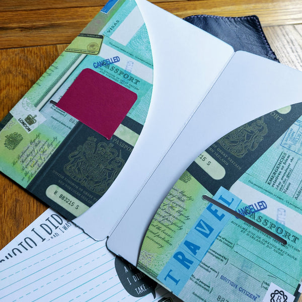 Vintage British Passport Design Midori Travelers Notebook TN Folder Dashboard Insert