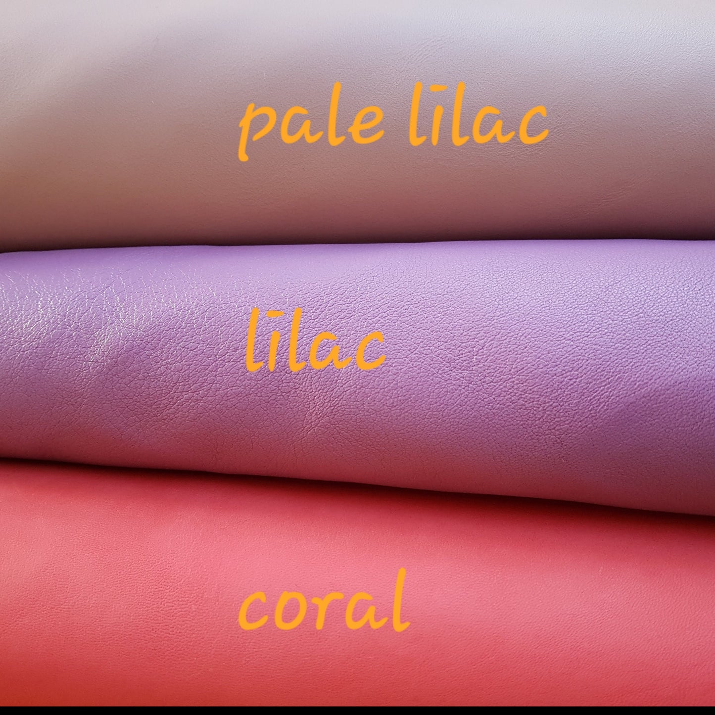 leather golf journal colour choices in pale lilac, lilac and coral