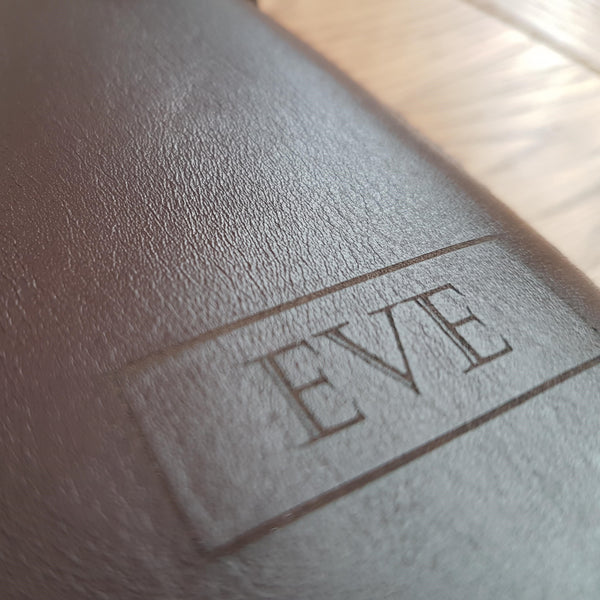 laser etched personalised leather journal cover by Bespoke Bindery