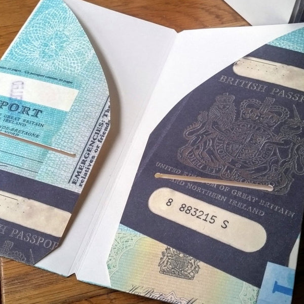 Vintage British Passport collage Midori TN Folder with large pockets