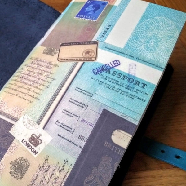 Junk Journal TN Insert in Standard size with British Passport design cover