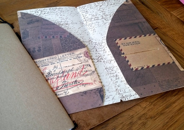 Vintage Envelope and airmail envelope printed on Traveler's Notebook Card dashboard insert