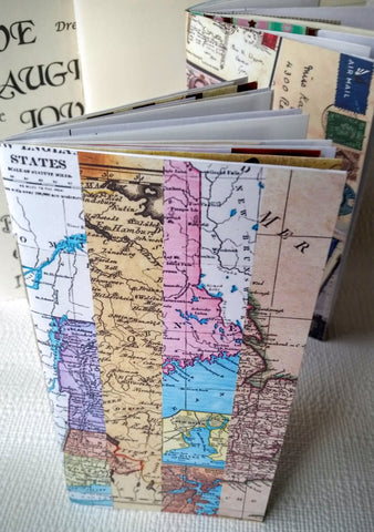 Map travel collage junk journal for TN Standard