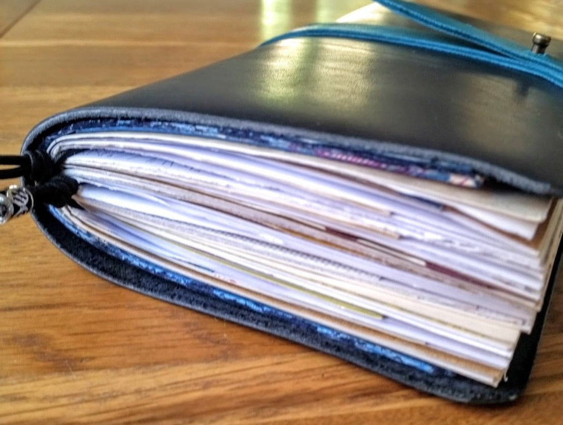 3 junk journals by Bespoke Bindery inside leather TN cover