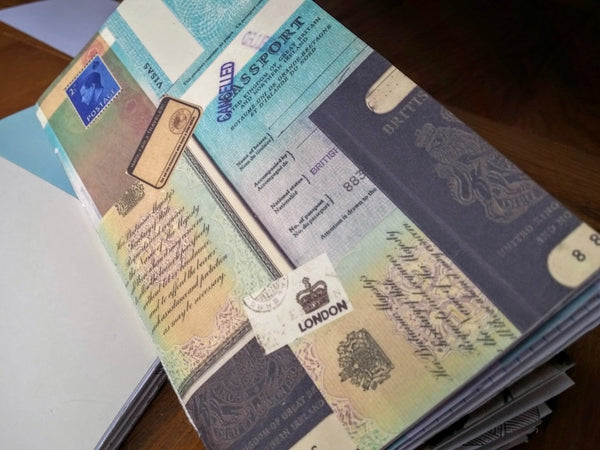 Co-ordinating Junk Journal in Vintage British Passport design