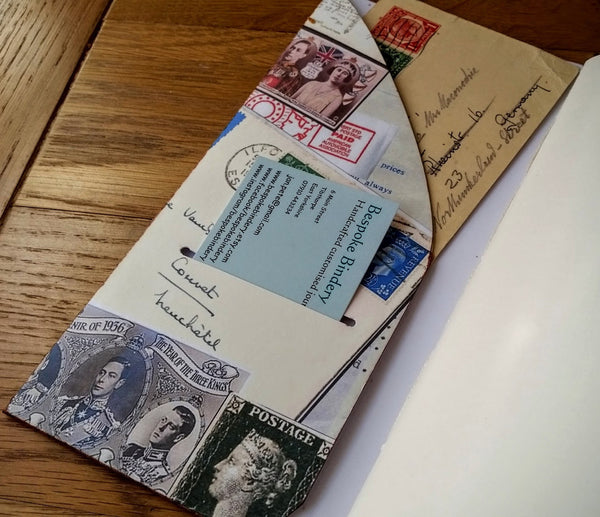tuck your ephemera inside vintage postal themed Midori Traveler Notebook TN dashboard folder insert